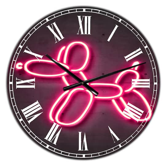 Designart 'Balloon Dog Oversized Modern Wall Clock